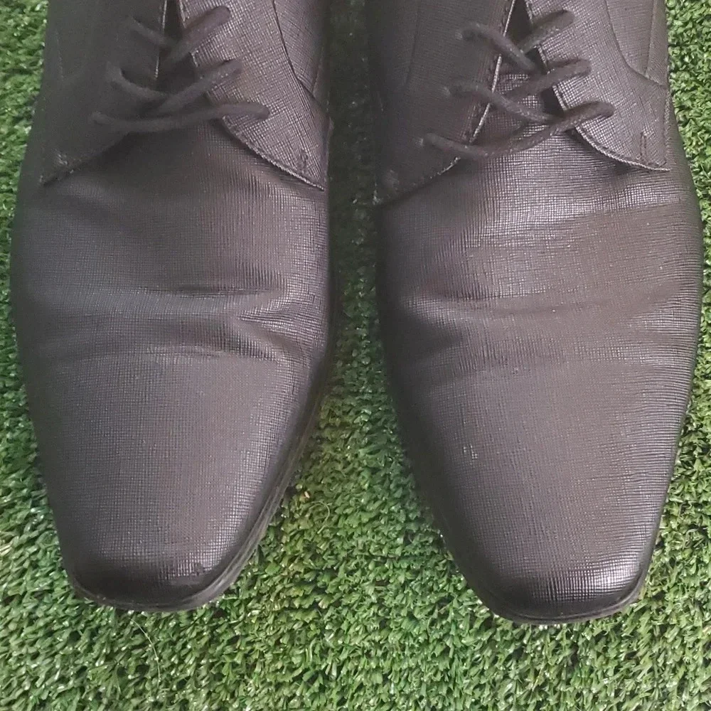 Calvin Klein Mens Dress/Casual Textured Look Tie Shoes
